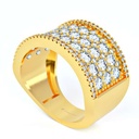 Cluster Studded Broad Wedding Band