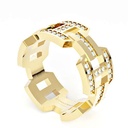 10mm Block Fit Wedding Band With Diamond