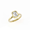 Emerald Diamond Bazel Set Engagement Ring